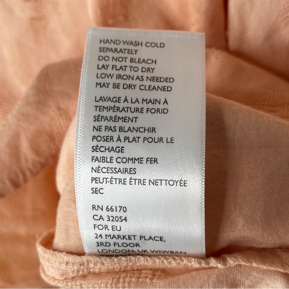 NWT Cleobella Antonia Puff Sleeve Peasant Top Light Peach Size Small - Picture 10 of 11